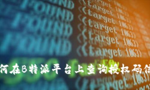 如何在B特派平台上查询授权码信息